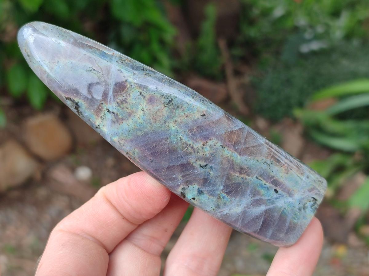 Polished Rare Purple Sunset Flash Labradorite Standing Free Forms x 6 From Tulear, Madagascar