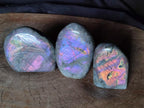 Polished Rare Purple Sunset Flash Labradorite Standing Free Forms x 6 From Tulear, Madagascar