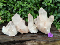 Natural Clear Quartz Crystal Clusters x 4 From Ambatofinandrahana, Madagascar