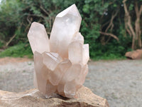 Natural Clear Quartz Crystal Clusters x 4 From Ambatofinandrahana, Madagascar