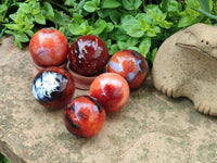 Polished Carnelian Gemstone Spheres x 6 From Madagascar