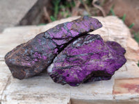 Natural Metallic Cobbed Purpurite Specimens x 12 From Erongo, Namibia