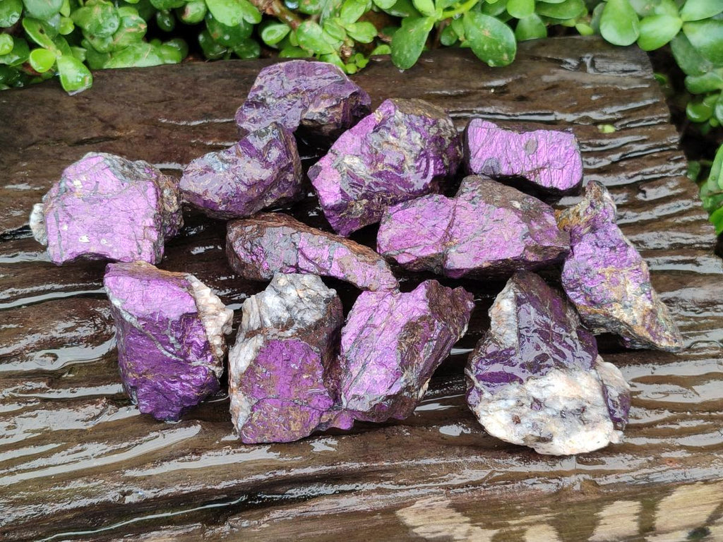 Natural Metallic Cobbed Purpurite Specimens x 12 From Erongo, Namibia