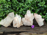 Natural Clear Quartz Crystal Clusters x 4 From Ambatofinandrahana, Madagascar