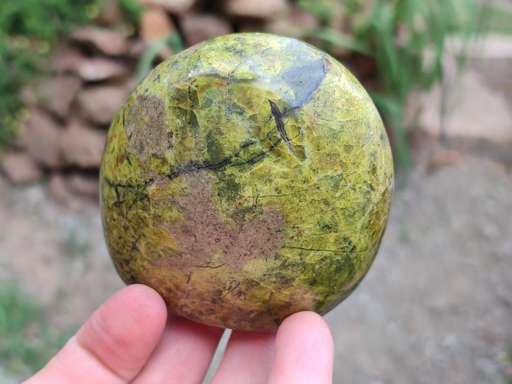 Polished Green Opal Standing Free Forms x 3 From Betroka, Madagascar