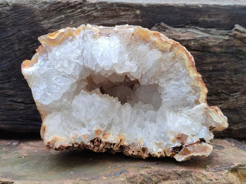 Natural Zululand Agate Geodes with Quartz Crystal Centres x 2 From Jozini, KwaZulu-Natal, South Africa - Toprock Gemstones and Minerals 