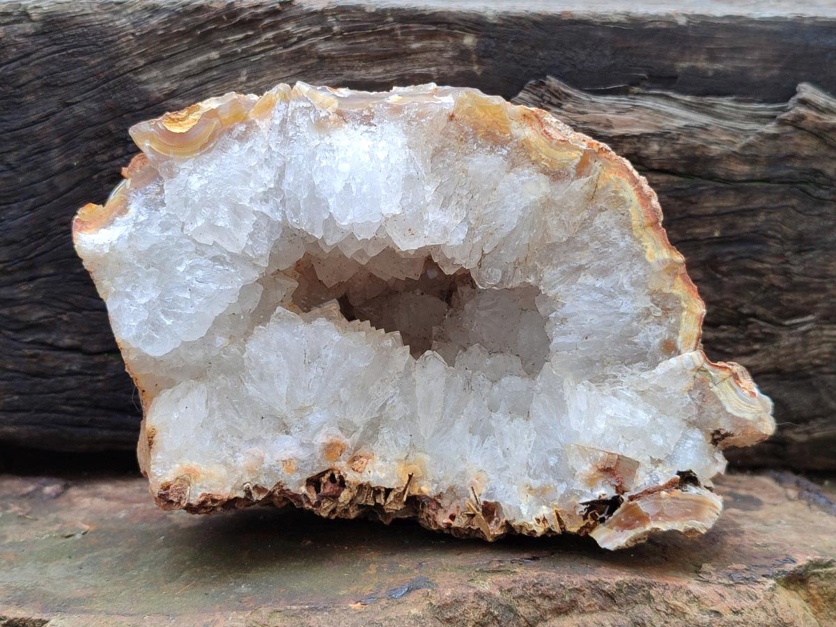 Natural Zululand Agate Geodes with Quartz Crystal Centres x 2 From Jozini, KwaZulu-Natal, South Africa