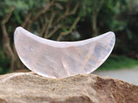 Polished Gemmy Rose Quartz Crescent Moons x 6 From Madagascar