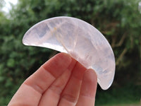 Polished Gemmy Rose Quartz Crescent Moons x 6 From Madagascar
