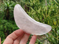 Polished Gemmy Rose Quartz Crescent Moons x 6 From Madagascar