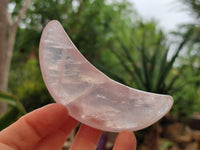 Polished Gemmy Rose Quartz Crescent Moons x 6 From Madagascar