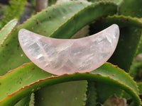 Polished Gemmy Rose Quartz Crescent Moons x 6 From Madagascar