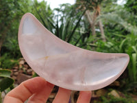 Polished Gemmy Rose Quartz Crescent Moons x 6 From Madagascar