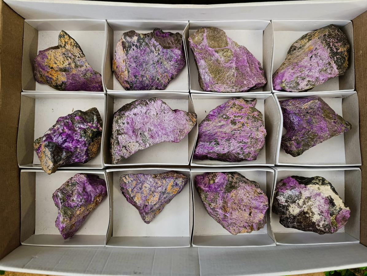 Natural Stichtite Cobbed Specimens x 12 From Barberton, South Africa