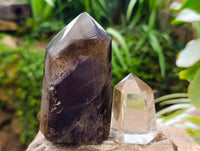 Polished Smokey Window Quartz Crystals x 6 From Madagascar