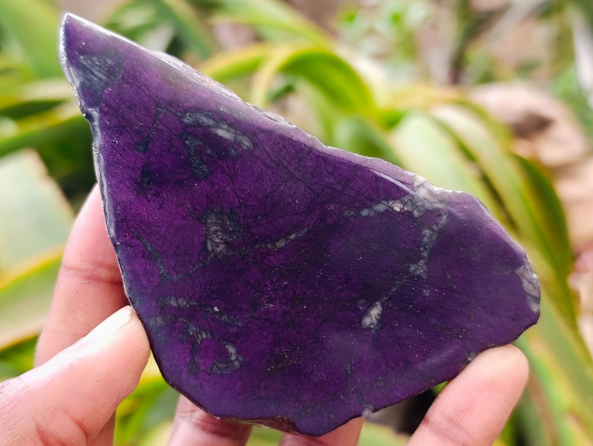 Polished Metallic Purpurite Slices x 4 From Erongo, Namibia