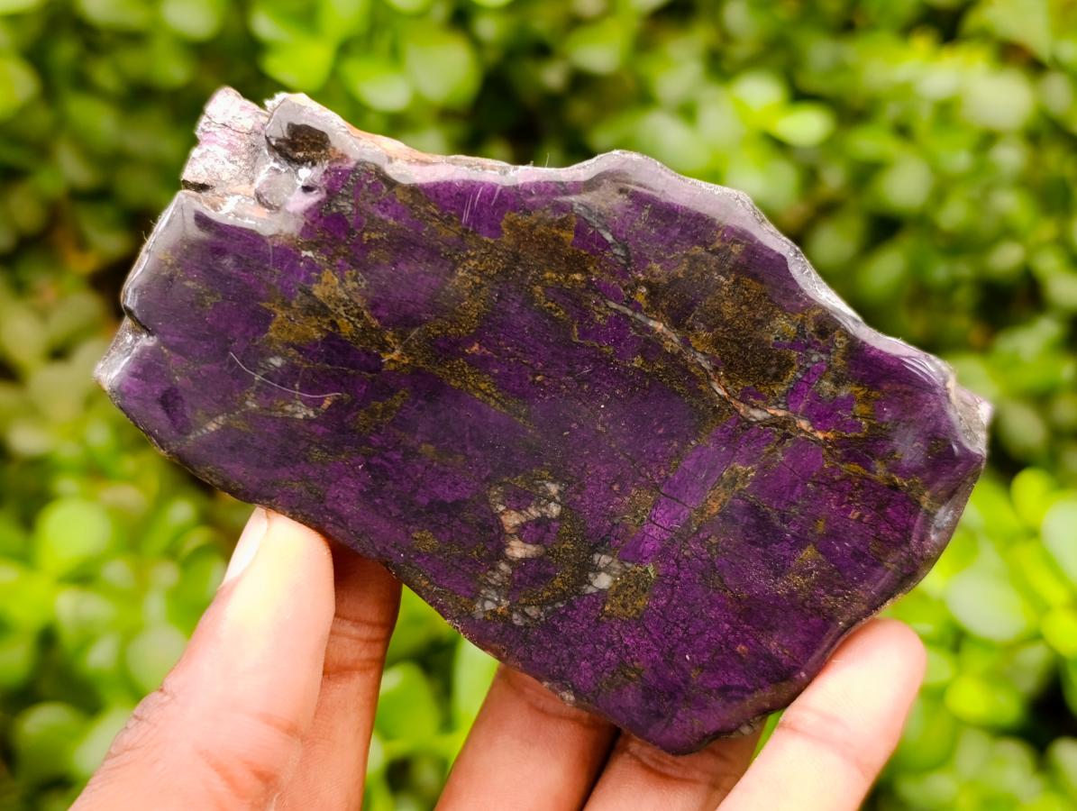 Polished Metallic Purpurite Slices x 4 From Erongo, Namibia