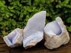 Natural Blue Lace Agate Geode Specimens x 3 From Nsanje, Malawi - Toprock Gemstones and Minerals 