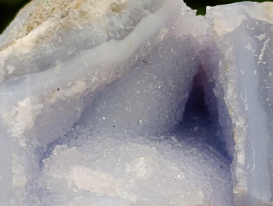 Natural Blue Lace Agate Geode Specimens x 3 From Nsanje, Malawi - Toprock Gemstones and Minerals 