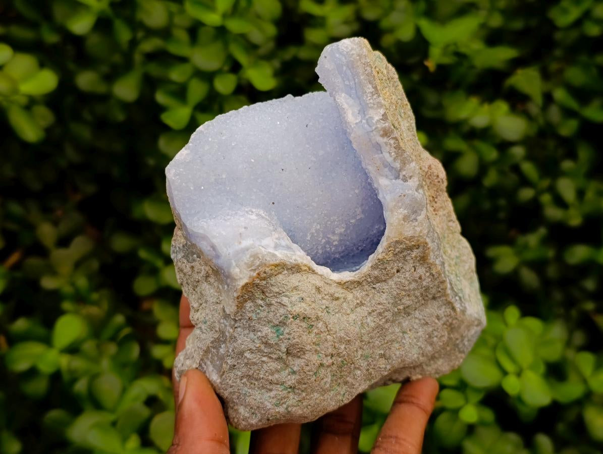 Natural Blue Lace Agate Geode Specimens x 3 From Nsanje, Malawi - Toprock Gemstones and Minerals 