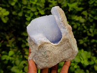 Natural Blue Lace Agate Geode Specimens x 3 From Nsanje, Malawi
