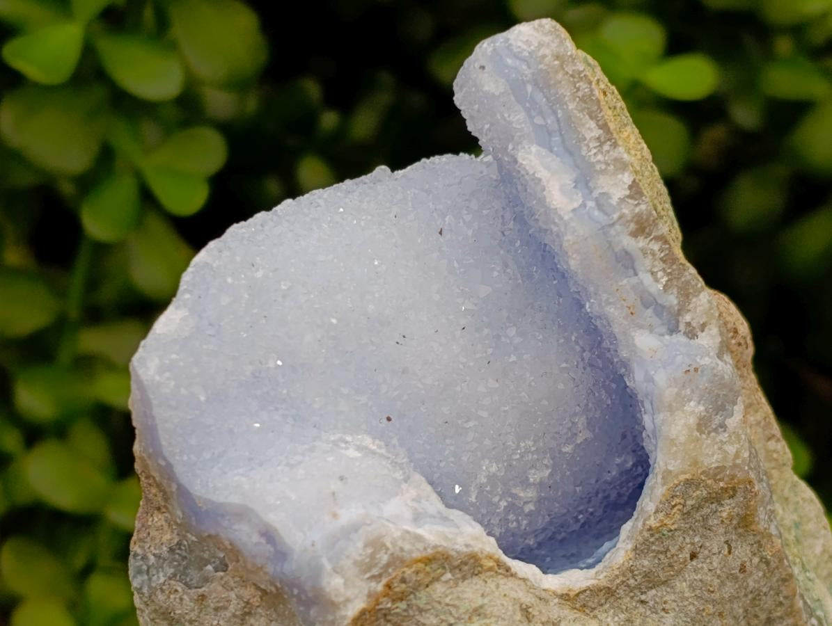 Natural Blue Lace Agate Geode Specimens x 3 From Nsanje, Malawi