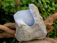 Natural Blue Lace Agate Geode Specimens x 3 From Nsanje, Malawi