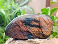 Polished Labradorite Standing Free Forms x 3 From Tulear, Madagascar