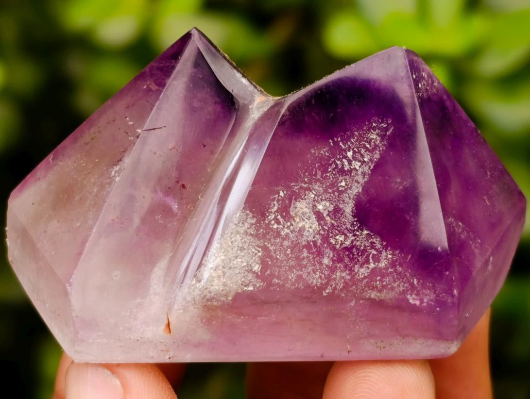 Polished Smokey Amethyst Window Crystals x 12 From Akansobe, Madagascar