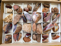 Polished On One Side Red Shashe River Agate Nodules x 40 From Shashe River, Zimbabwe