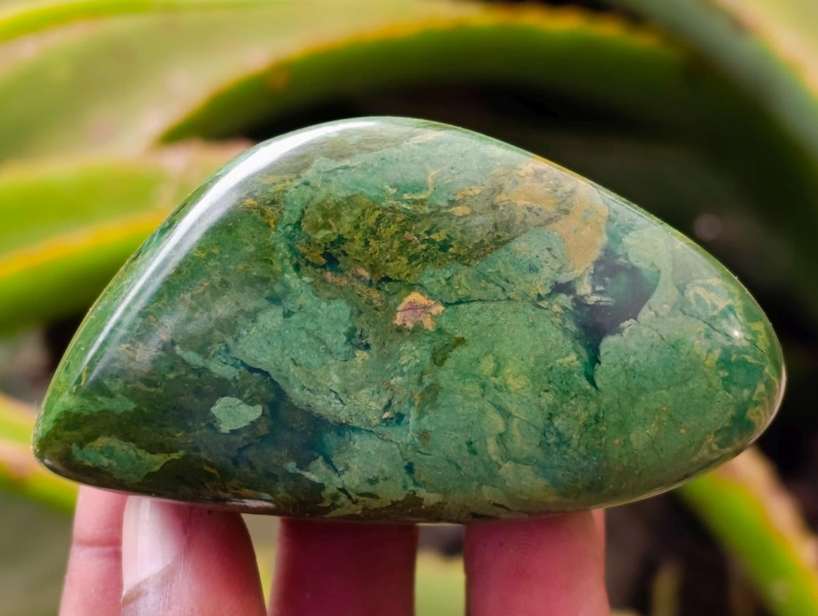 Polished Verdite Palm Stones x 12 From Zimbabwe