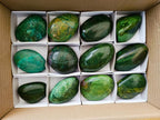 Polished Verdite Palm Stones x 12 From Zimbabwe