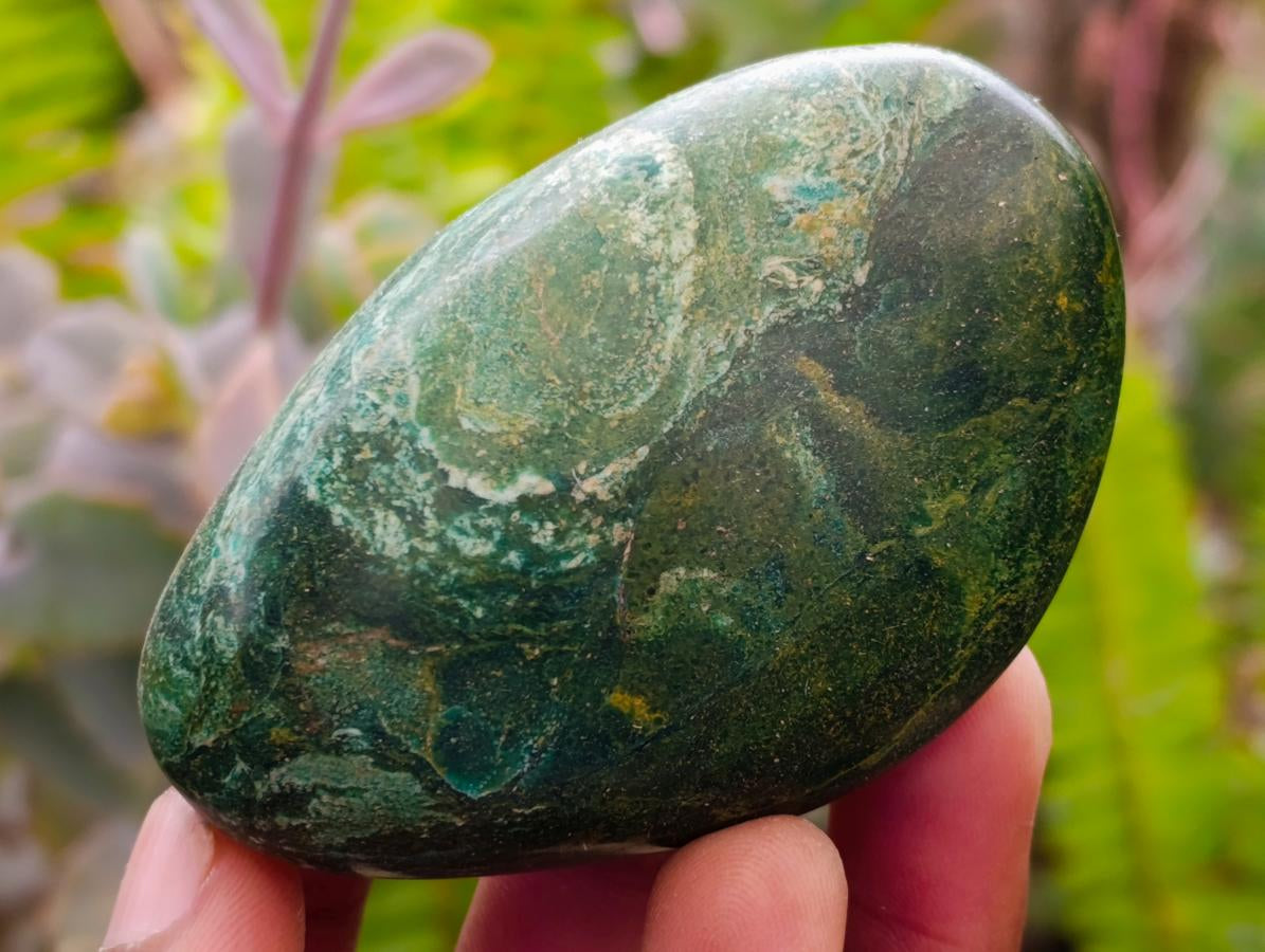 Polished Verdite Palm Stones x 12 From Zimbabwe