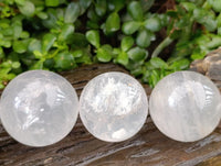 Polished Pearl Girasol Quartz Crystal Spheres x 6 From Ambatondrazaka, Madagascar