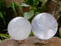 Polished Pearl Girasol Quartz Crystal Spheres x 6 From Ambatondrazaka, Madagascar
