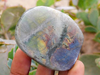 Polished Rare Purple Sunset Flash Labradorite Standing Free Forms x 12 From Tulear, Madagascar