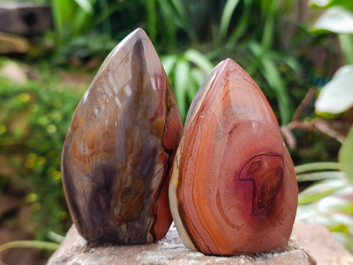 Polished Polychrome Jasper Flames x 6 From NW Coast, Madagascar