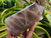 Polished Smokey Window Quartz Crystals x 3 From Madagascar