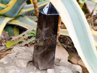 Polished Smokey Window Quartz Crystals x 3 From Madagascar