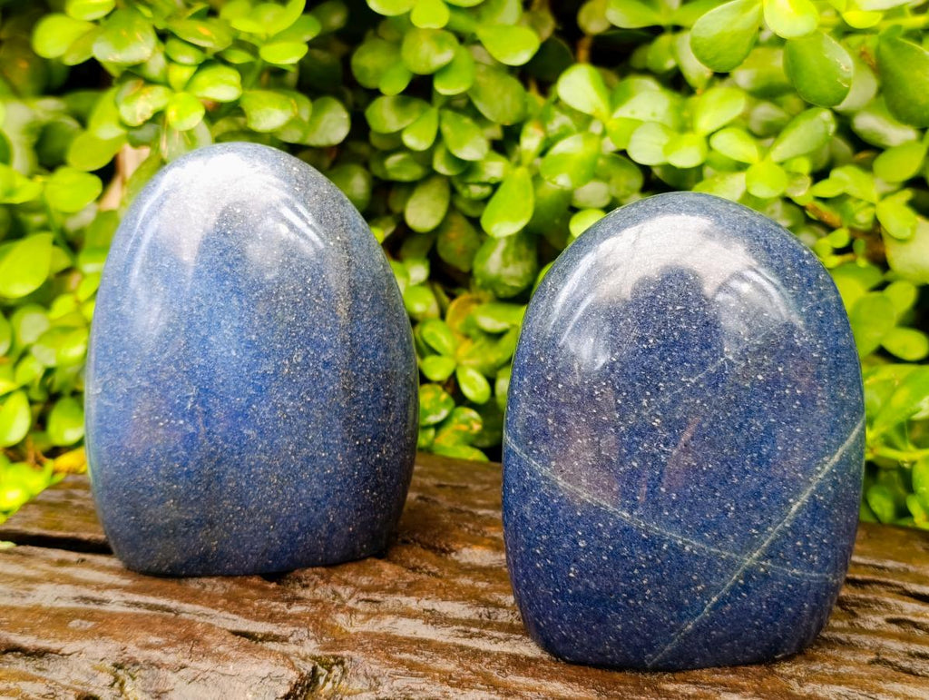 Polished Lazulite Standing Free Forms x 2 From Madagascar