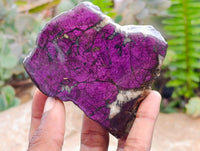 Polished On One Side Metallic Purpurite Specimens x 6 From Namibia