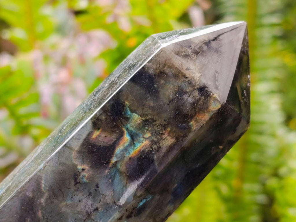 Polished Labradorite Standing Display Crystals x 3 From Tulear, Madagascar