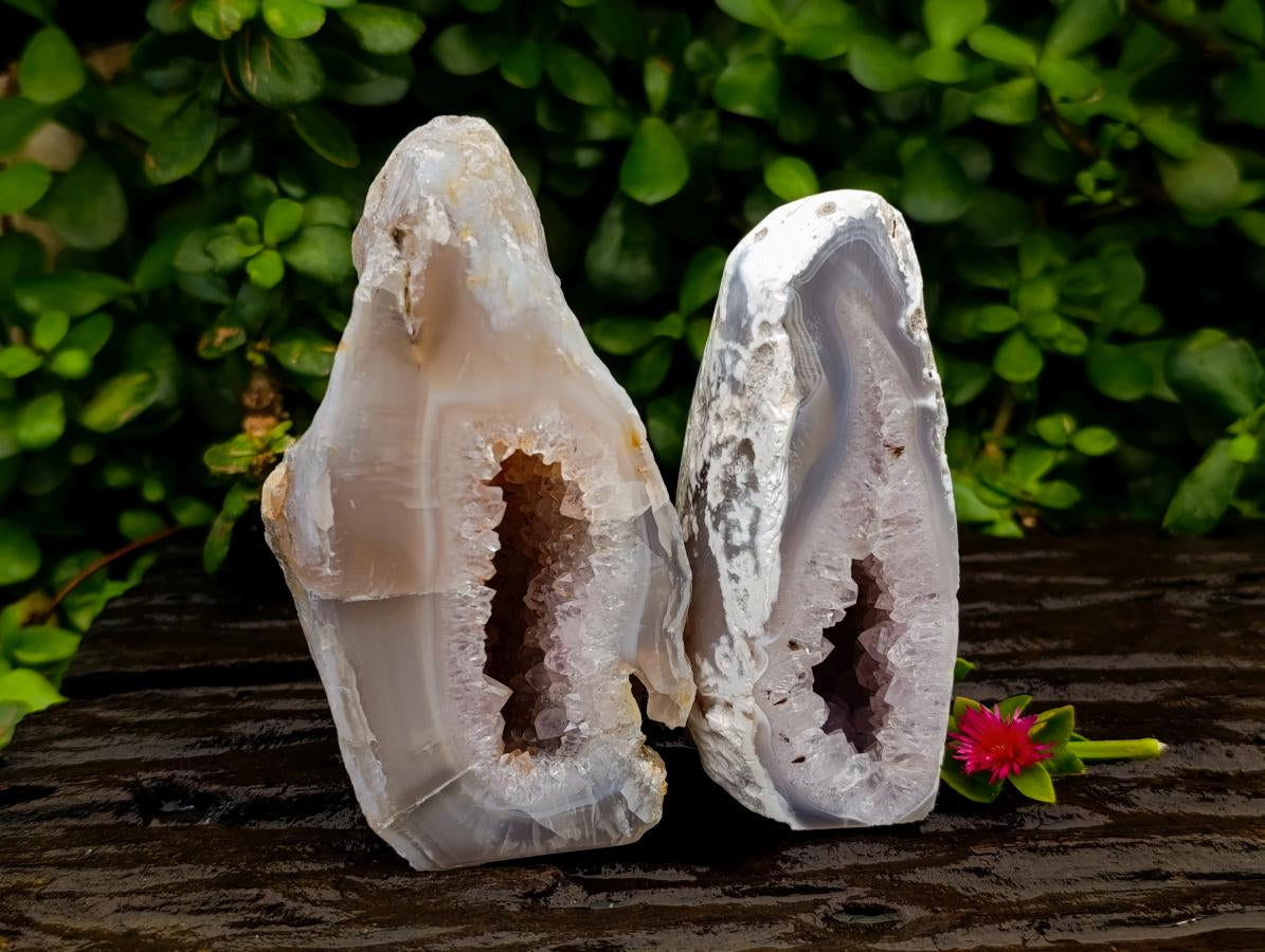 Polished Amethyst Agate Geodes x 6 From Maintirano, Madagascar