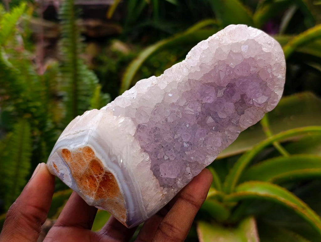 Polished Amethyst Agate Geodes x 6 From Maintirano, Madagascar - Toprock Gemstones and Minerals 