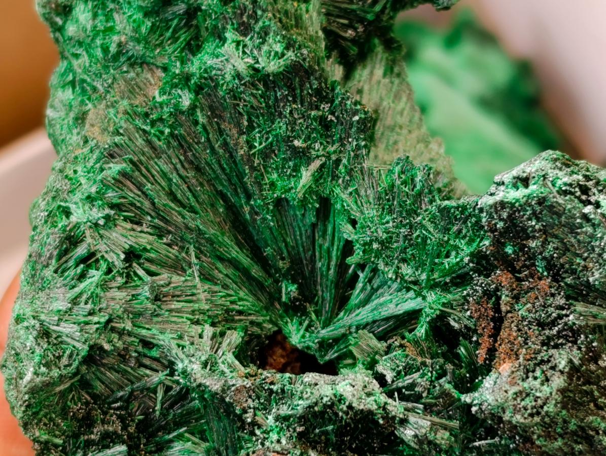 Natural Silky Malachite Specimens x 6 From Kasompe, Congo