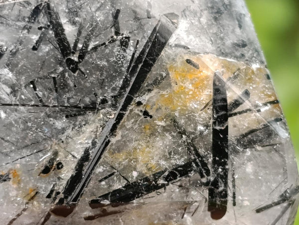 Polished Rare Black Tourmalinated Quartz Crystals x 6 From Madagascar