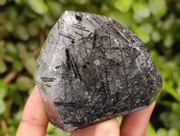 Polished Rare Black Tourmalinated Quartz Crystals x 6 From Madagascar