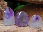 Polished Window Amethyst Crystals x 12 From Akansobe, Madagascar