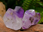 Polished Window Amethyst Crystals x 12 From Akansobe, Madagascar