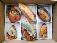 Polished Polychrome Jasper Flames x 6 From NW Coast, Madagascar